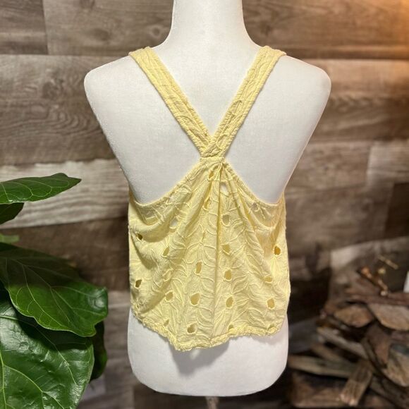 House of  Harlow yellow eyelet cropped tank - S - Picture 5 of 9